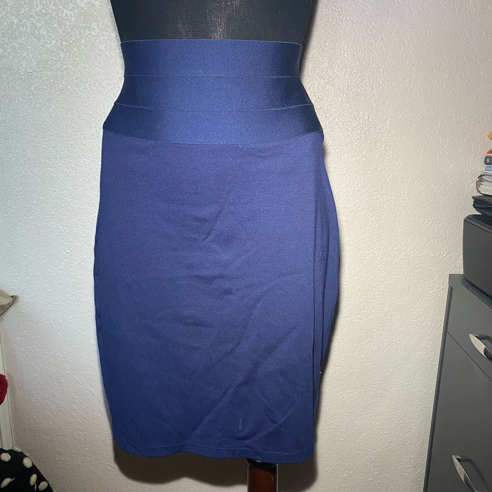 Max Studio Elegant Blue High-Waisted Skirt
